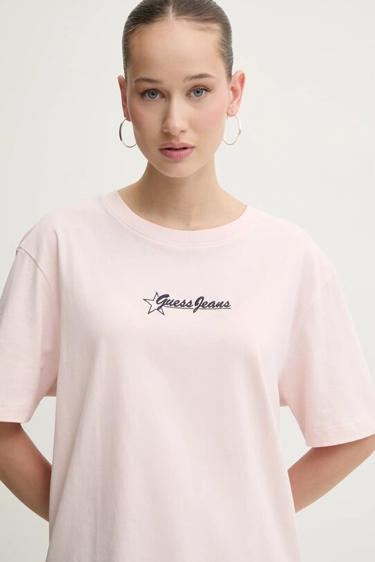 Бавовняна футболка Guess Jeans рожевий W5RI48.K8HM0