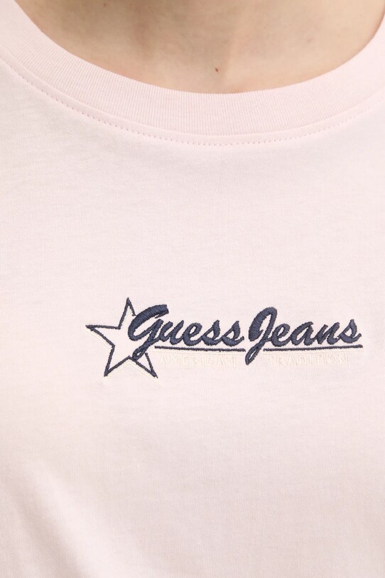 Бавовняна футболка Guess Jeans W5RI48.K8HM0 рожевий