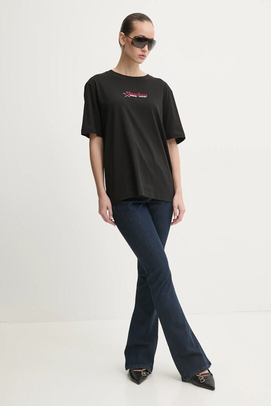 Хлопковая футболка Guess Jeans W5RI48.K8HM0 чёрный SS25