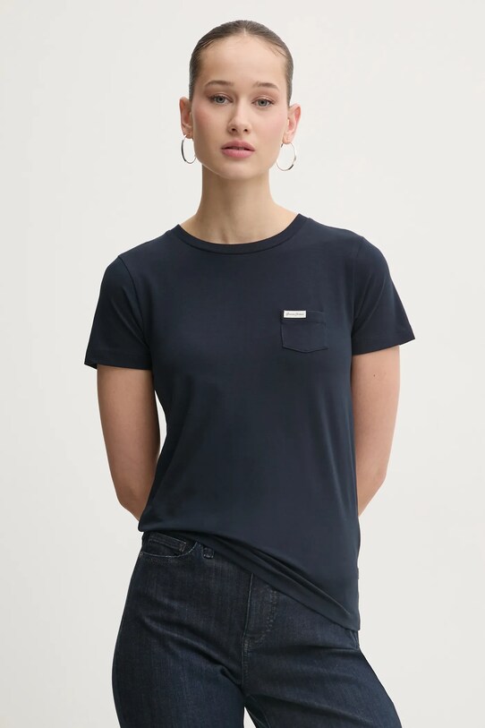 Guess Jeans tricou uni bleumarin W5RI52.J1314