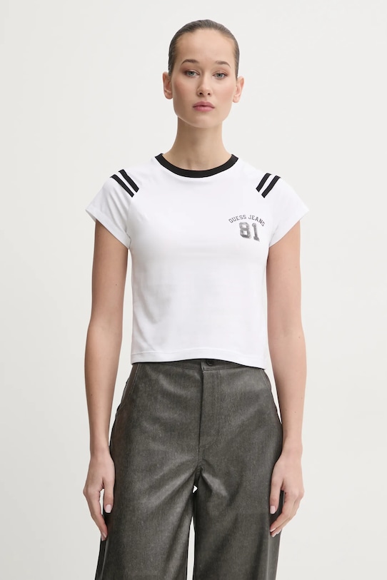 Guess Jeans tricou print alb W5RI53.J1314