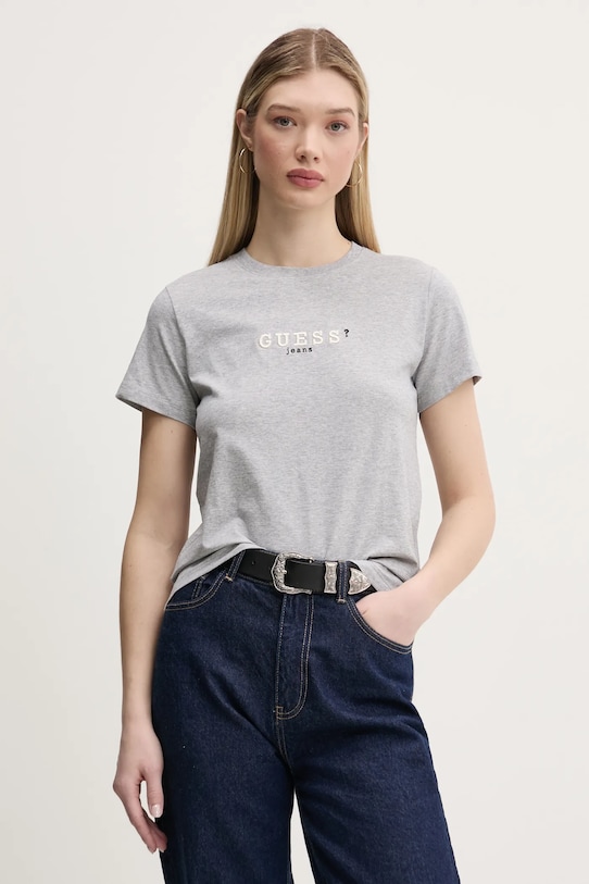 Футболка Guess Jeans з еластаном сірий W5RI54.J1314