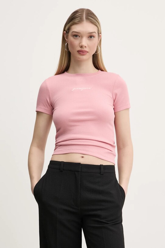 Футболка Guess Jeans з еластаном рожевий W5RI57.KA0H1