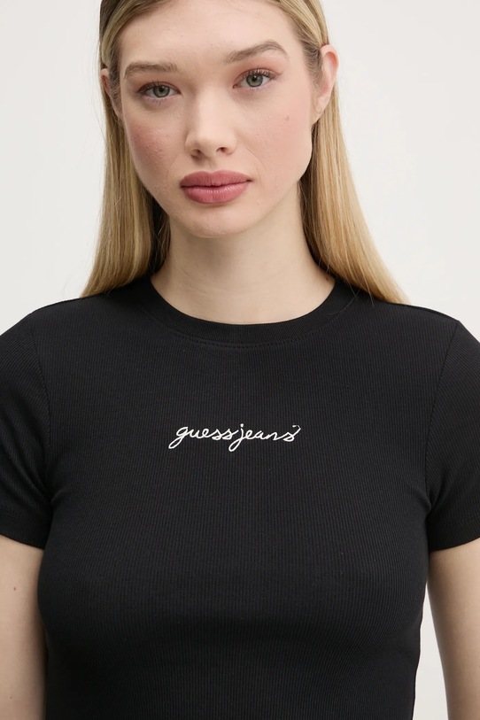 Μπλουζάκι Guess Jeans μαύρο W5RI57.KA0H1
