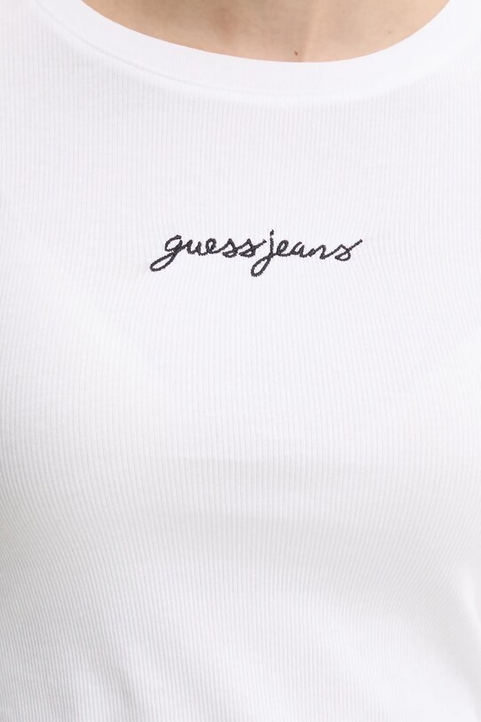 Tričko s dlouhým rukávem Guess Jeans W5RI58.KA0H1 bílá