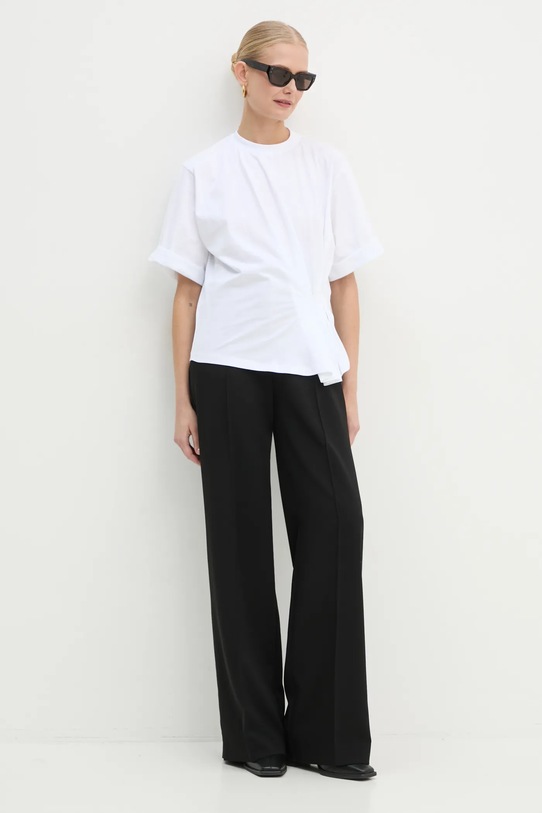 Victoria Beckham t-shirt bawełniany 1125JTS006052A biały SS25