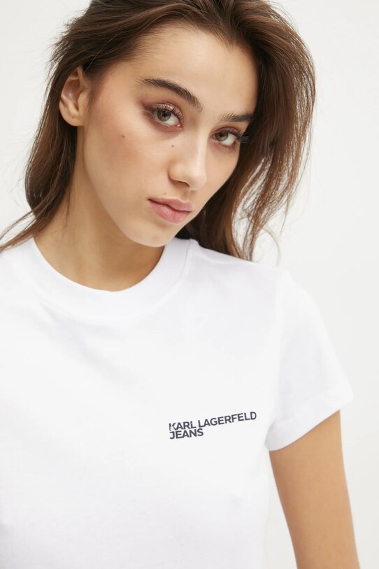Хлопковая футболка Karl Lagerfeld Jeans белый A1W17004
