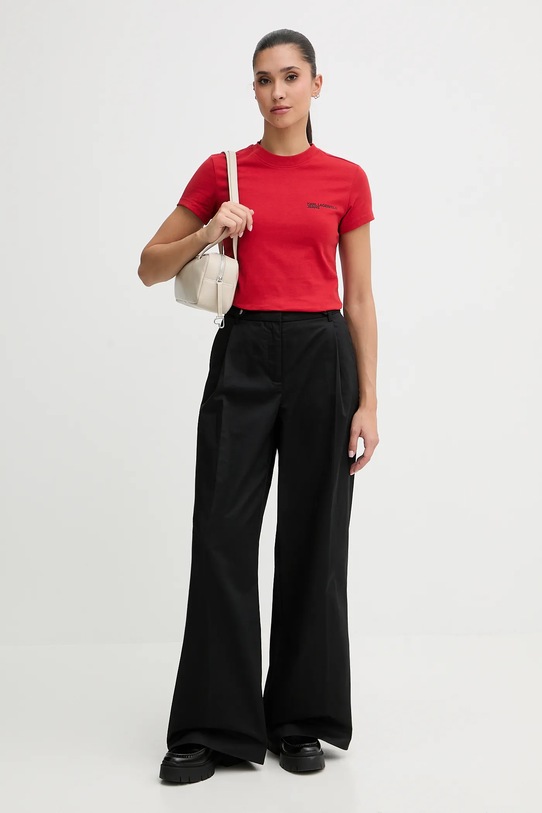 Pamučna majica Karl Lagerfeld Jeans A1W17004 crvena AW25