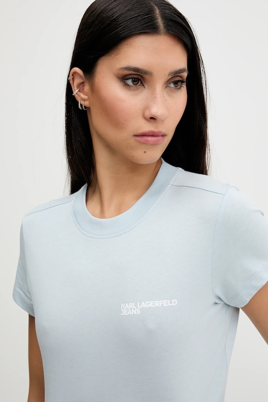Bavlněné tričko Karl Lagerfeld Jeans modrá A1W17004