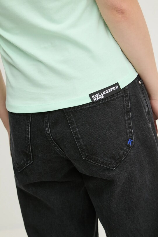 Karl Lagerfeld Jeans tricou din bumbac A1W17004 turcoaz
