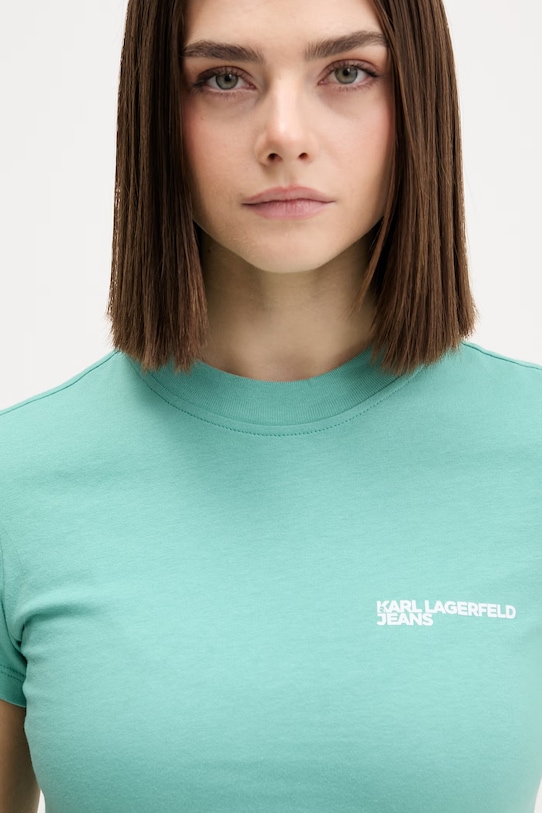 Karl Lagerfeld Jeans t-shirt bawełniany turkusowy A1W17004