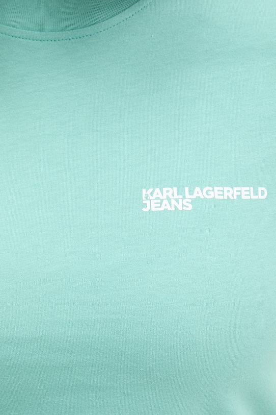 Bavlnené tričko Karl Lagerfeld Jeans A1W17004 tyrkysová