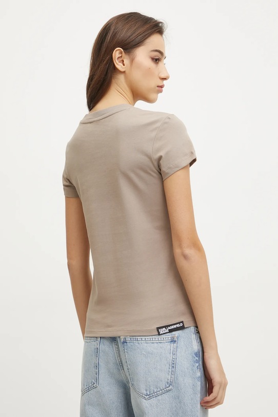 Одежда Хлопковая футболка Karl Lagerfeld Jeans A1W17004 бежевый