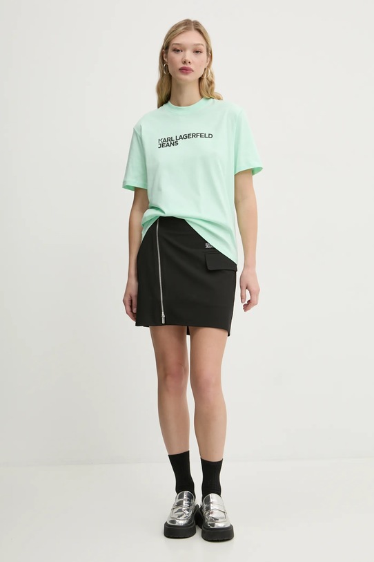 Karl Lagerfeld Jeans tricou din bumbac A1W17005 verde SS25