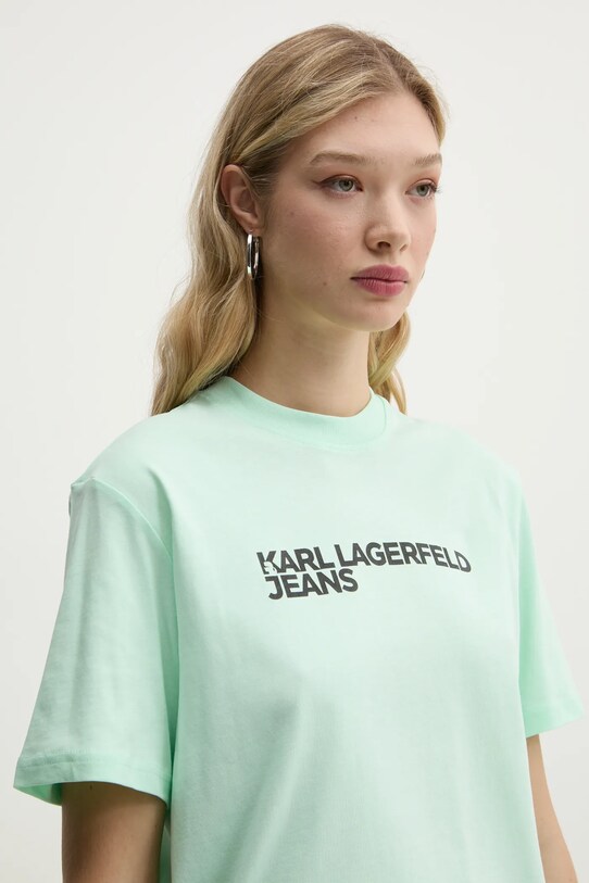 Karl Lagerfeld Jeans tricou din bumbac verde A1W17005