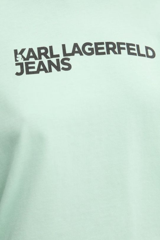 Хлопковая футболка Karl Lagerfeld Jeans A1W17005 зелёный