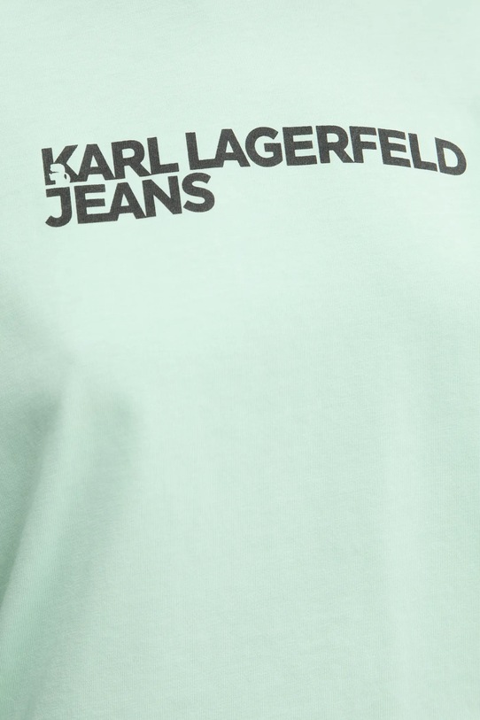 Karl Lagerfeld Jeans pamut póló A1W17005 zöld
