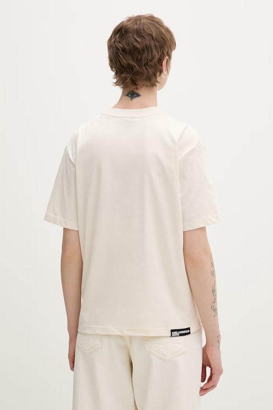 Odzież Karl Lagerfeld Jeans t-shirt damski bawełniany A1W17005 beżowy