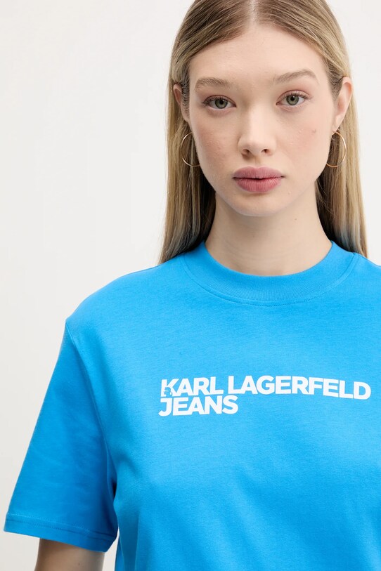 Хлопковая футболка Karl Lagerfeld Jeans голубой A1W17005