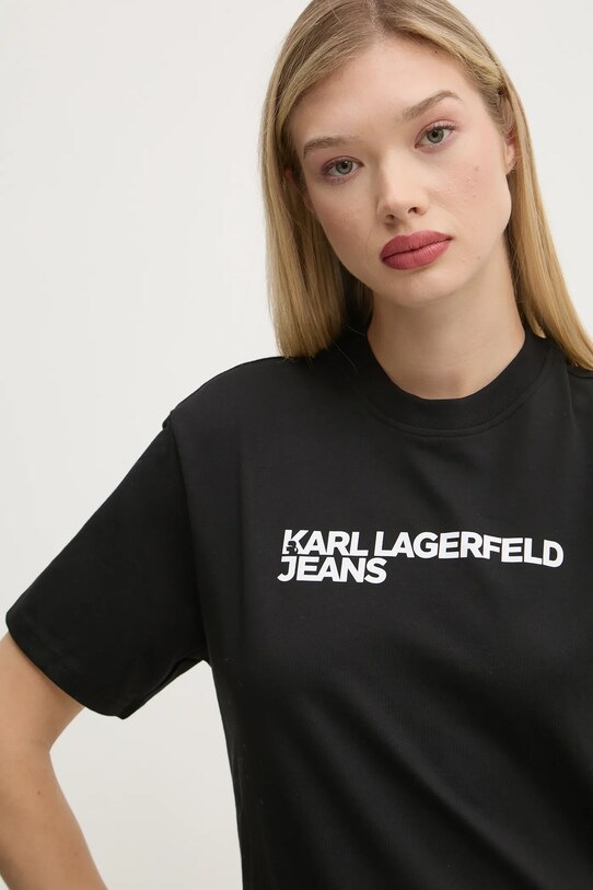 Karl Lagerfeld Jeans t-shirt bawełniany czarny A1W17005