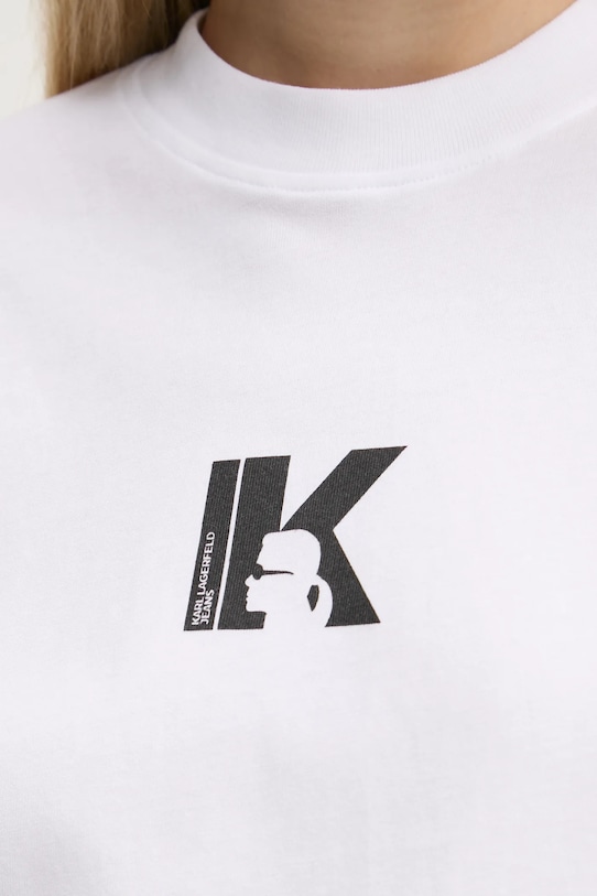 Хлопковая футболка Karl Lagerfeld Jeans A1W17031 белый