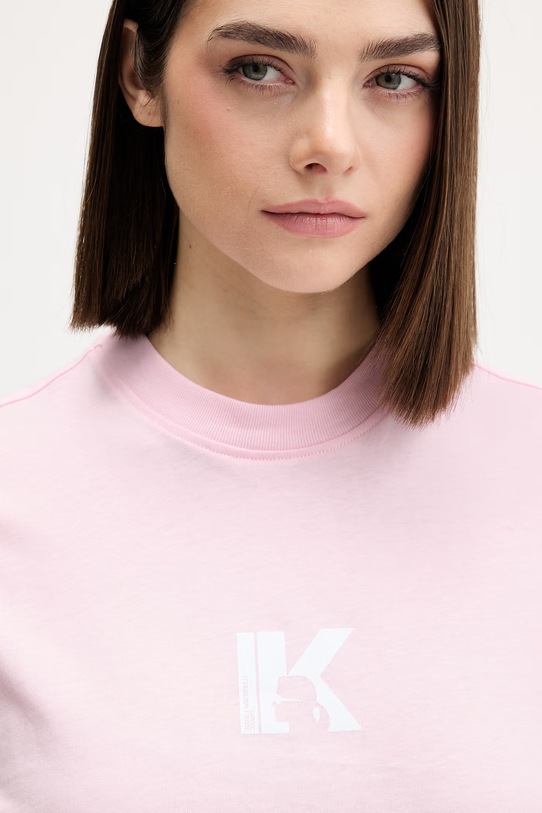 Karl Lagerfeld Jeans t-shirt bawełniany różowy A1W17031