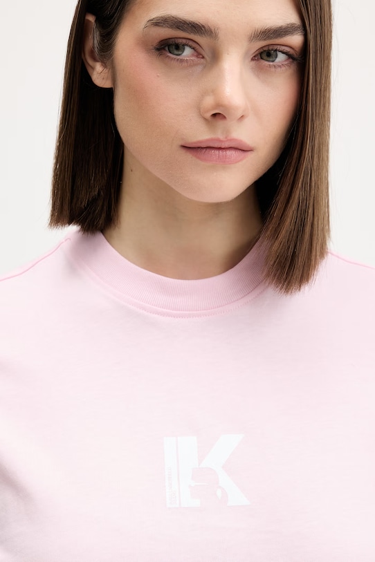 Bavlnené tričko Karl Lagerfeld Jeans ružová A1W17031