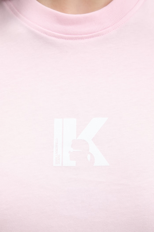 Bavlnené tričko Karl Lagerfeld Jeans A1W17031 ružová