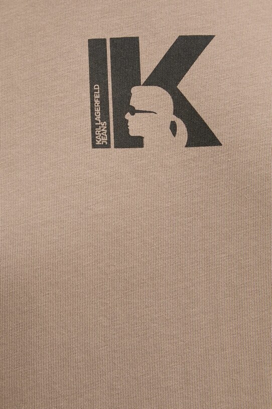 Bavlnené tričko Karl Lagerfeld Jeans A1W17031 béžová