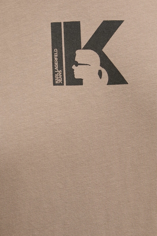 Хлопковая футболка Karl Lagerfeld Jeans A1W17031 бежевый