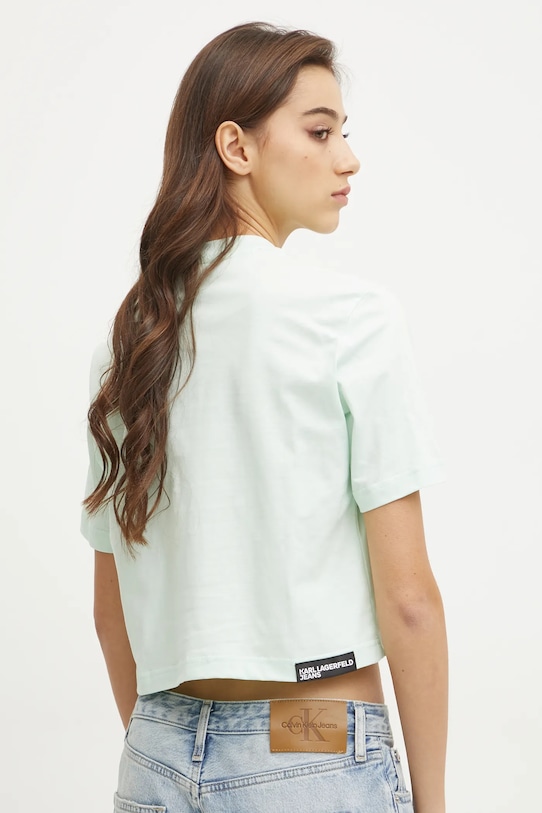 Одежда Хлопковая футболка Karl Lagerfeld Jeans A1W17033 зелёный