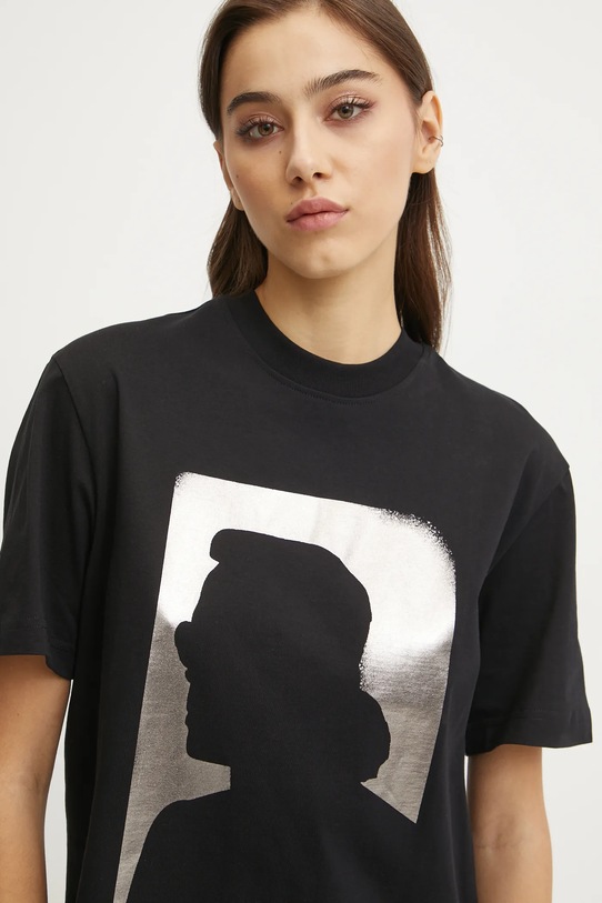 Хлопковая футболка Karl Lagerfeld Jeans чёрный A1W17032