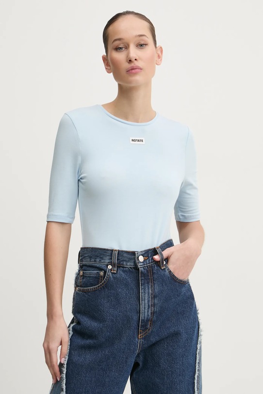 Rotate t-shirt z elastanem niebieski 1140942322