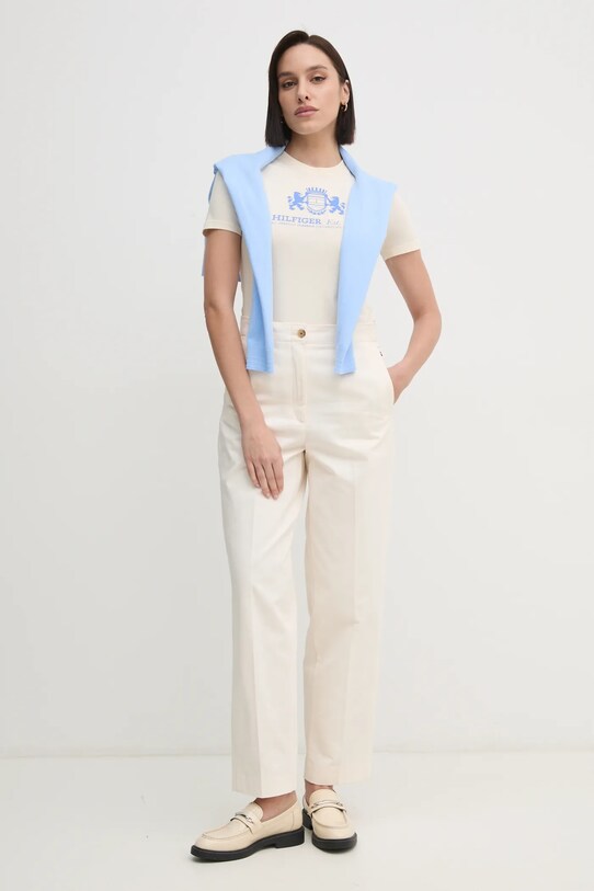 Футболка Tommy Hilfiger WW0WW43892 бежевый SS25