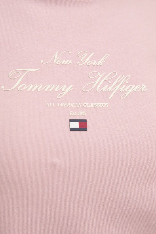Bavlnené tričko Tommy Hilfiger WW0WW43895 ružová