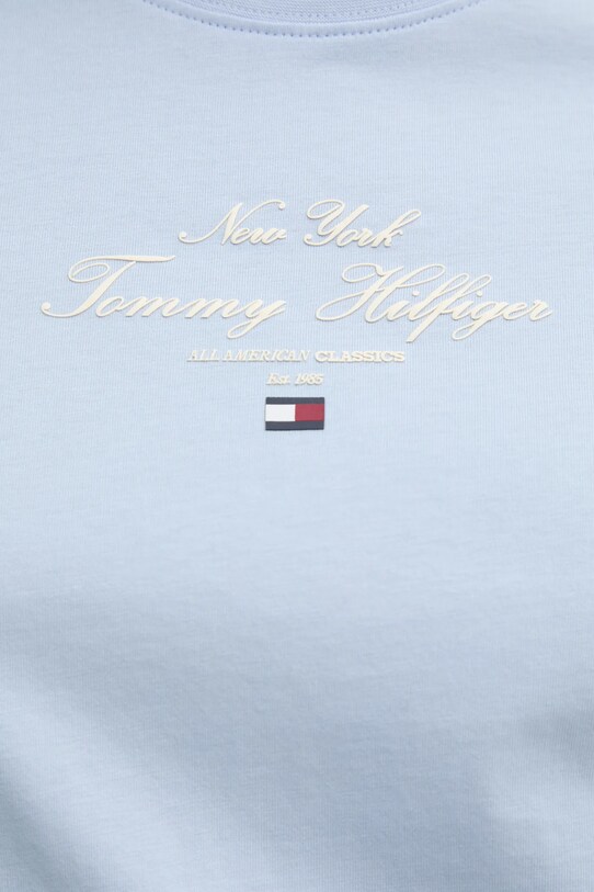 Хлопковая футболка Tommy Hilfiger WW0WW43895 голубой