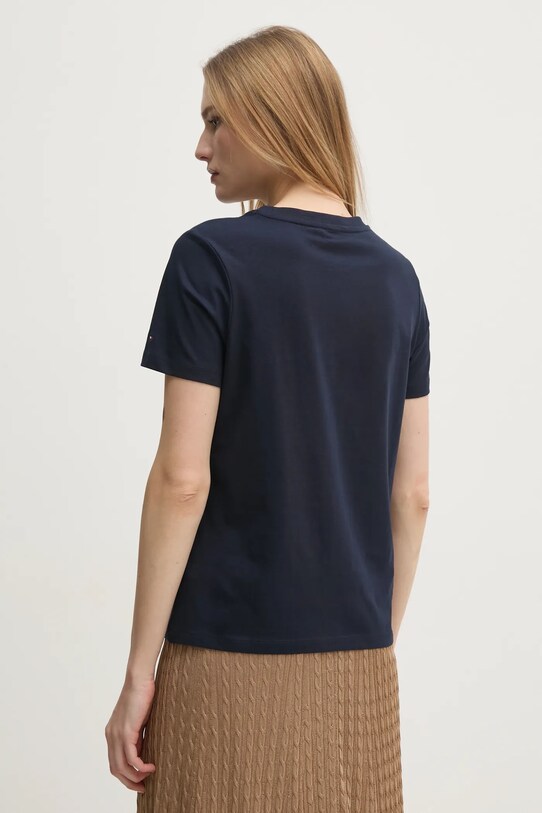 Oblečenie Bavlnené tričko Tommy Hilfiger WW0WW43895 tmavomodrá