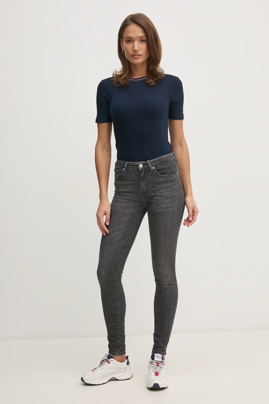 Tričko Tommy Hilfiger WW0WW43917 tmavomodrá SS25