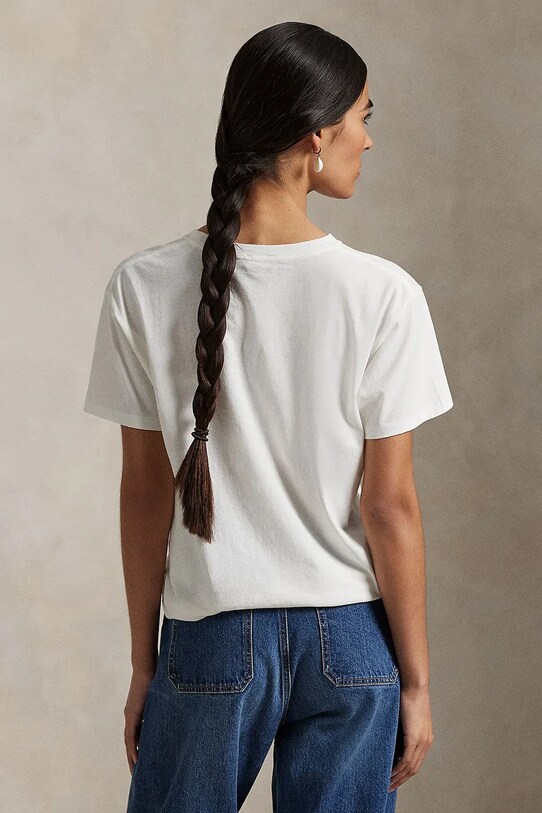 Bavlnené tričko Polo Ralph Lauren 211959104 biela SS25