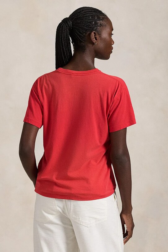 Бавовняна футболка Polo Ralph Lauren 211959617 червоний SS25