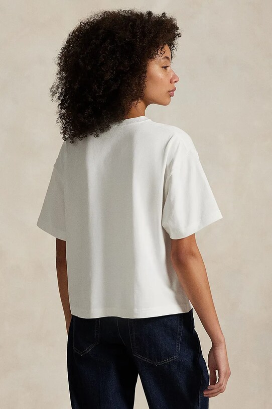 Polo Ralph Lauren tricou din bumbac 211967106 alb SS25