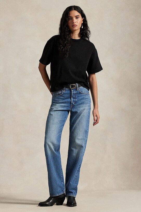 Одежда Хлопковая футболка Polo Ralph Lauren 211967106 чёрный