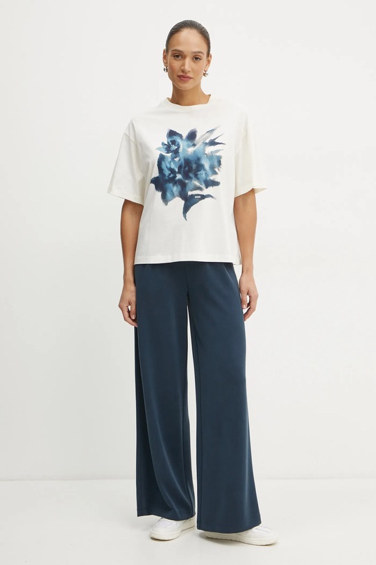 BOSS Orange t-shirt bawełniany 50534814 beżowy SS25