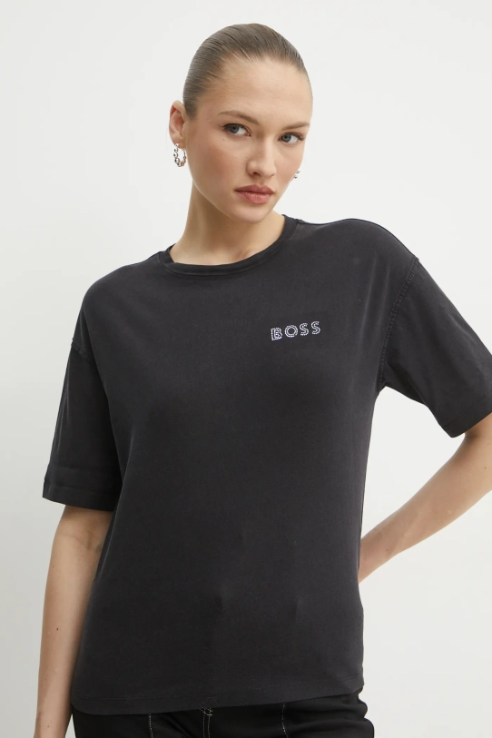 BOSS Orange t-shirt bawełniany czarny 50535106