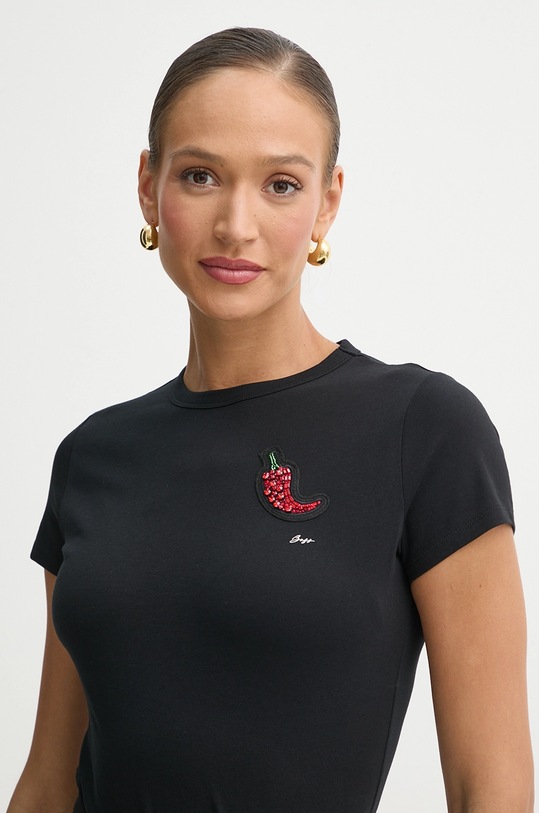 Pamučna majica BOSS Orange crna 50535125