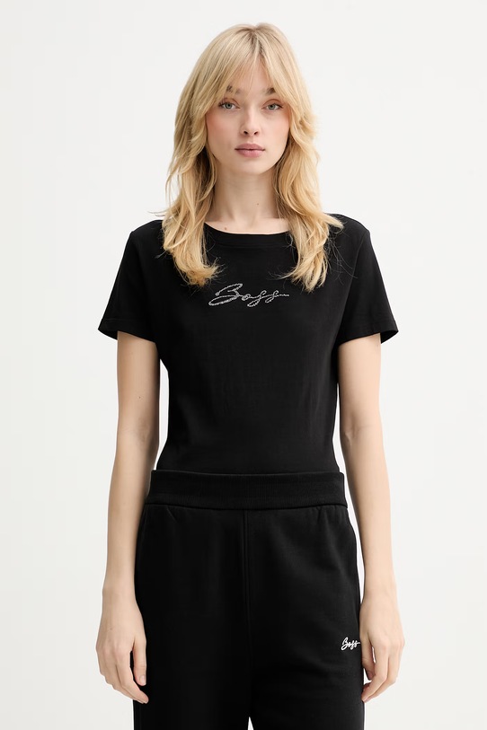 BOSS Orange t-shirt bawełniany regular czarny 50538826