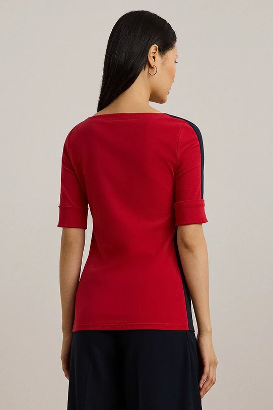 Bavlnené tričko Lauren Ralph Lauren 200957589 červená SS25