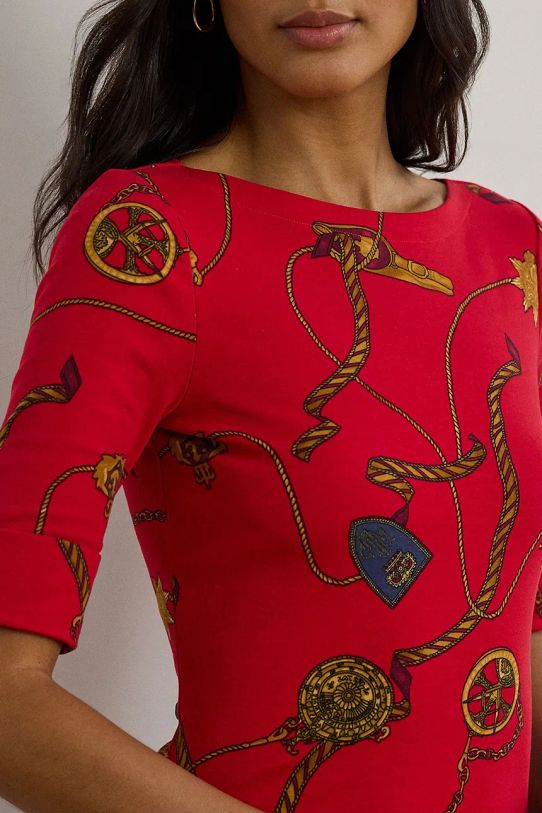 Бавовняна футболка Lauren Ralph Lauren червоний 200957614