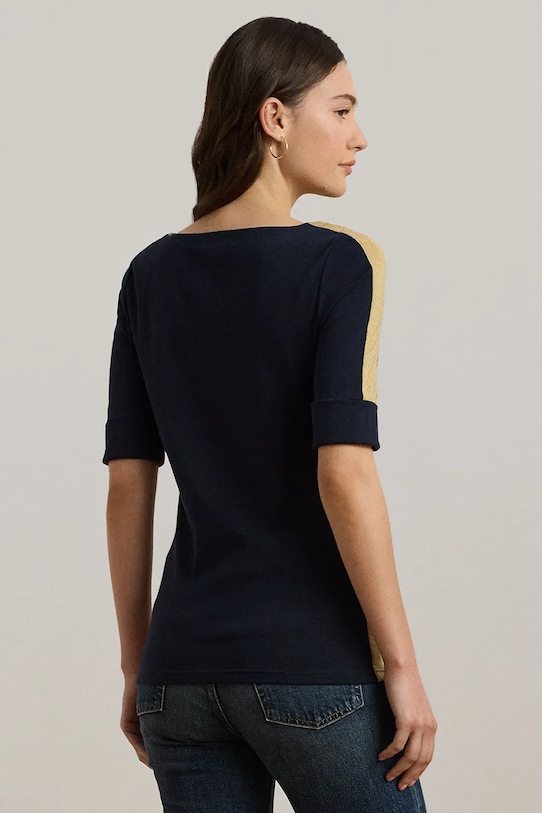 Bavlněné tričko Lauren Ralph Lauren 200963099 námořnická modř SS25