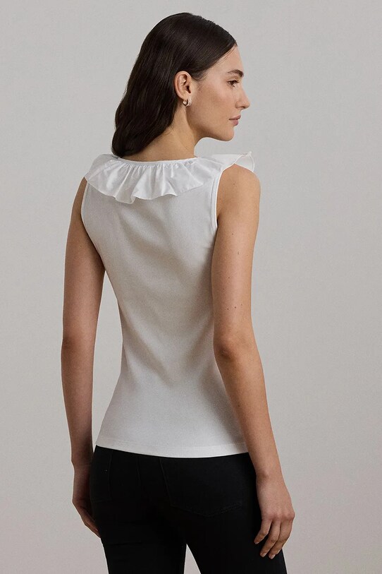 Хлопковый топ Lauren Ralph Lauren 200957654 белый SS25